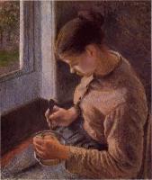 Pissarro, Camille - Breakfast, Young Peasant Woman Taking Her Coffee